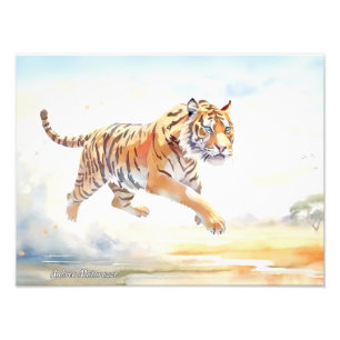 Tiger in Aktion 3 Fotodruck