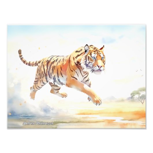 Tiger in Aktion 3 Fotodruck (Vorne)