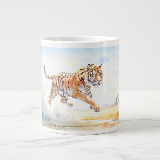 Tiger in Aktion 3 Jumbo-Tasse (Vorderseite)