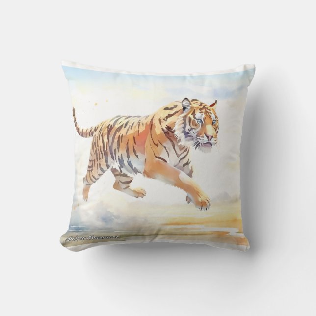 Tiger in Aktion 3 Kissen (Vorderseite)