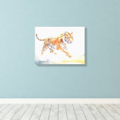 Tiger in Aktion 3 Leinwanddruck (Insitu (Holzboden))