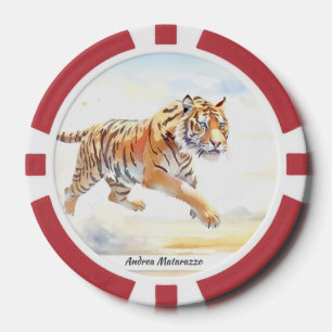 Tiger in Aktion 3 Pokerchips