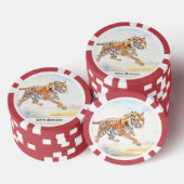 Tiger in Aktion 3 Pokerchips (Stapel)