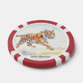 Tiger in Aktion 3 Pokerchips (Einzeln)