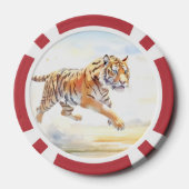 Tiger in Aktion 3 Pokerchips (Rückseite)
