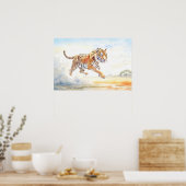Tiger in Aktion 3 Poster (Küche)
