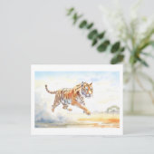 Tiger in Aktion 3 Postkarte (Stehend Vorderseite)
