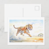 Tiger in Aktion 3 Postkarte (Vorne/Hinten)