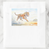 Tiger in Aktion 3 Rechteckiger Aufkleber (Tasche)