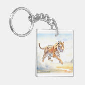 Tiger in Aktion 3 Schlüsselanhänger (Vorderseite links)