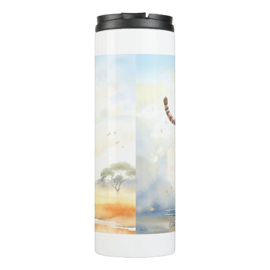 Tiger in Aktion 3 Thermosbecher (Rückseite)