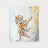 Tiger in Aktion 3 Wandteppich (Vorderseite)