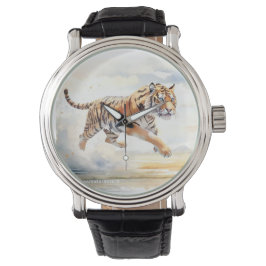 Tiger in Aktion Armbanduhr