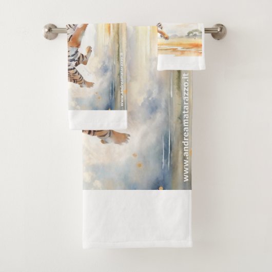 Tiger in Aktion Badhandtuch Set (Insitu)