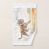 Tiger in Aktion Badhandtuch Set (Handtuch)