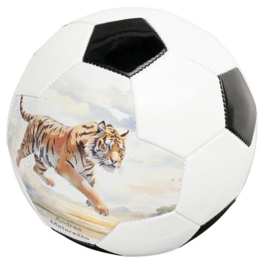 Tiger in Aktion Fußball (Dreiviertel)