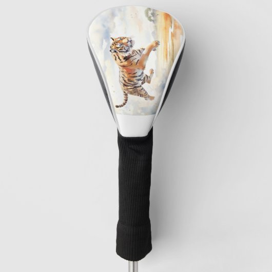 Tiger in Aktion Golf Headcover (Vorderseite)