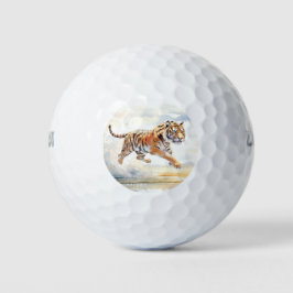 Tiger in Aktion Golfball