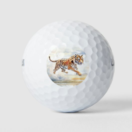 Tiger in Aktion Golfball (Vorderseite)
