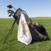 Tiger in Aktion Golfhandtuch (Gras)