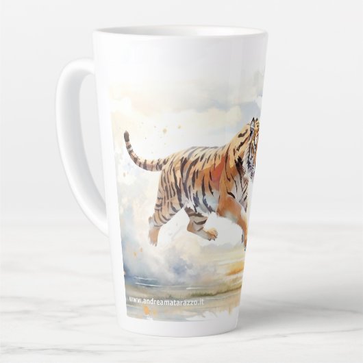 Tiger in Aktion Milchtasse (Linke Ecke)