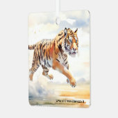 Tiger in Aktion Ornament Aus Metall (Vorderseite links)