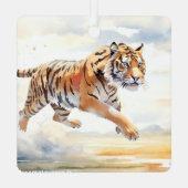 Tiger in Aktion Ornament Aus Metall (Rückseite)