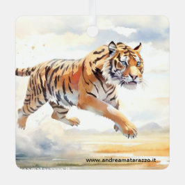 Tiger in Aktion Ornament Aus Metall
