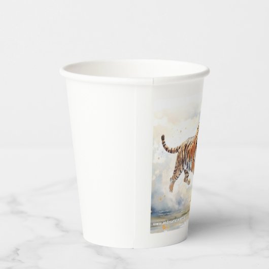 Tiger in Aktion Pappbecher (Rechts)