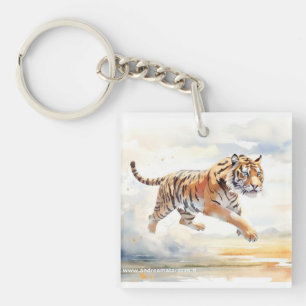 Tiger in Aktion Schlüsselanhänger