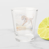 Tiger in Aktion Schnapsglas (Rückseite)