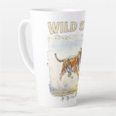 Tiger in Aktion - Wilder Geist Milchtasse (Linke Ecke)