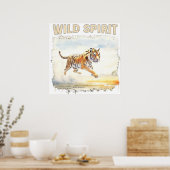 Tiger in Aktion - Wilder Geist Poster (Küche)