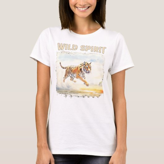 Tiger in Aktion - Wilder Geist T-Shirt (Vorderseite)