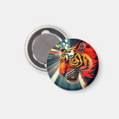 Tiger in Bewegung Magnet (Vorderseite/Rückseite)