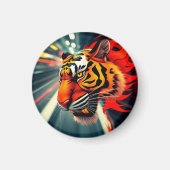 Tiger in Bewegung Magnet (Vorne)