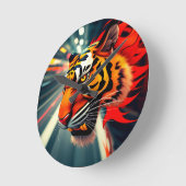 Tiger in Bewegung Runde Wanduhr (Winkel)