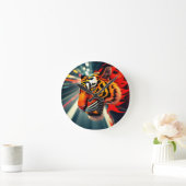 Tiger in Bewegung Runde Wanduhr (Zuhause)