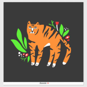 Tiger in Blume Aufkleber