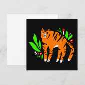 Tiger in Blume Einladung (Vorne/Hinten)