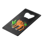 Tiger in Blume Geldbeutel Flaschenöffner (Vorderseite Schrägansicht)