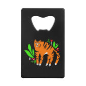 Tiger in Blume Geldbeutel Flaschenöffner (Rückseite)