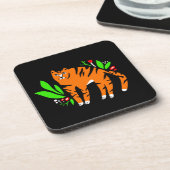 Tiger in Blume Getränkeuntersetzer (Linke Seite)