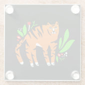 Tiger in Blume Glasuntersetzer (Rückseite)