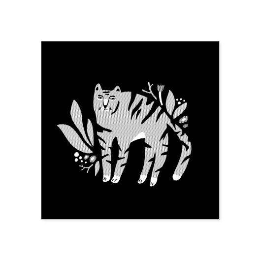 Tiger in Blume Gummistempel (Prägung)