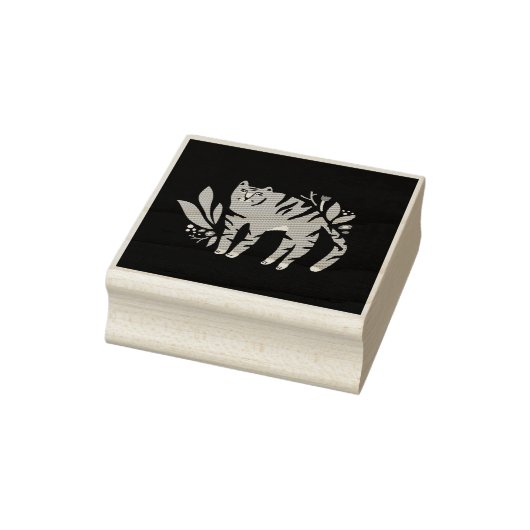 Tiger in Blume Gummistempel (Stempel)