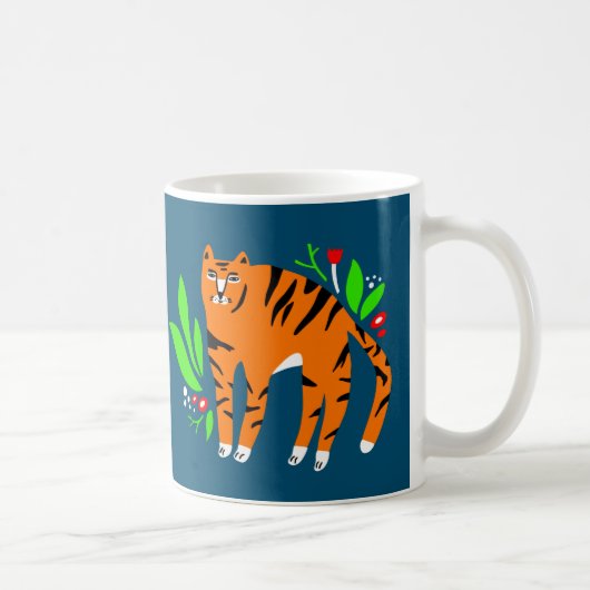 Tiger in Blume Kaffeetasse (Rechts)