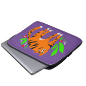 Tiger in Blume Laptopschutzhülle (Vorne Knopf)