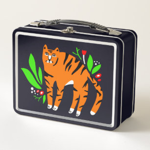 Tiger in Blume Metall Brotdose