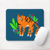 Tiger in Blume Mousepad (Mit Mouse)